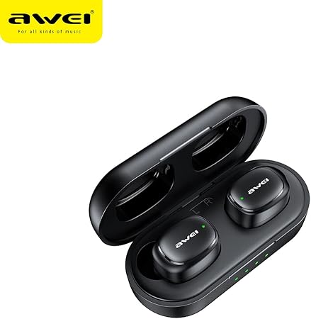 AWEI T13 PRO True Wireless Bluetooth Earbuds, IPX6 Waterproof, Matte Black, In-Ear Headphones with Integrated Wireless Charging Case for Long Hours of Handsfree Calls & Music AWEI T13 PRO True Wireless Bluetooth Earbuds, IPX6 Waterproof, Matte Black, In-Ear Headphones with Integrated Wireless Charging Case for Long Hours of Handsfree Calls & Music